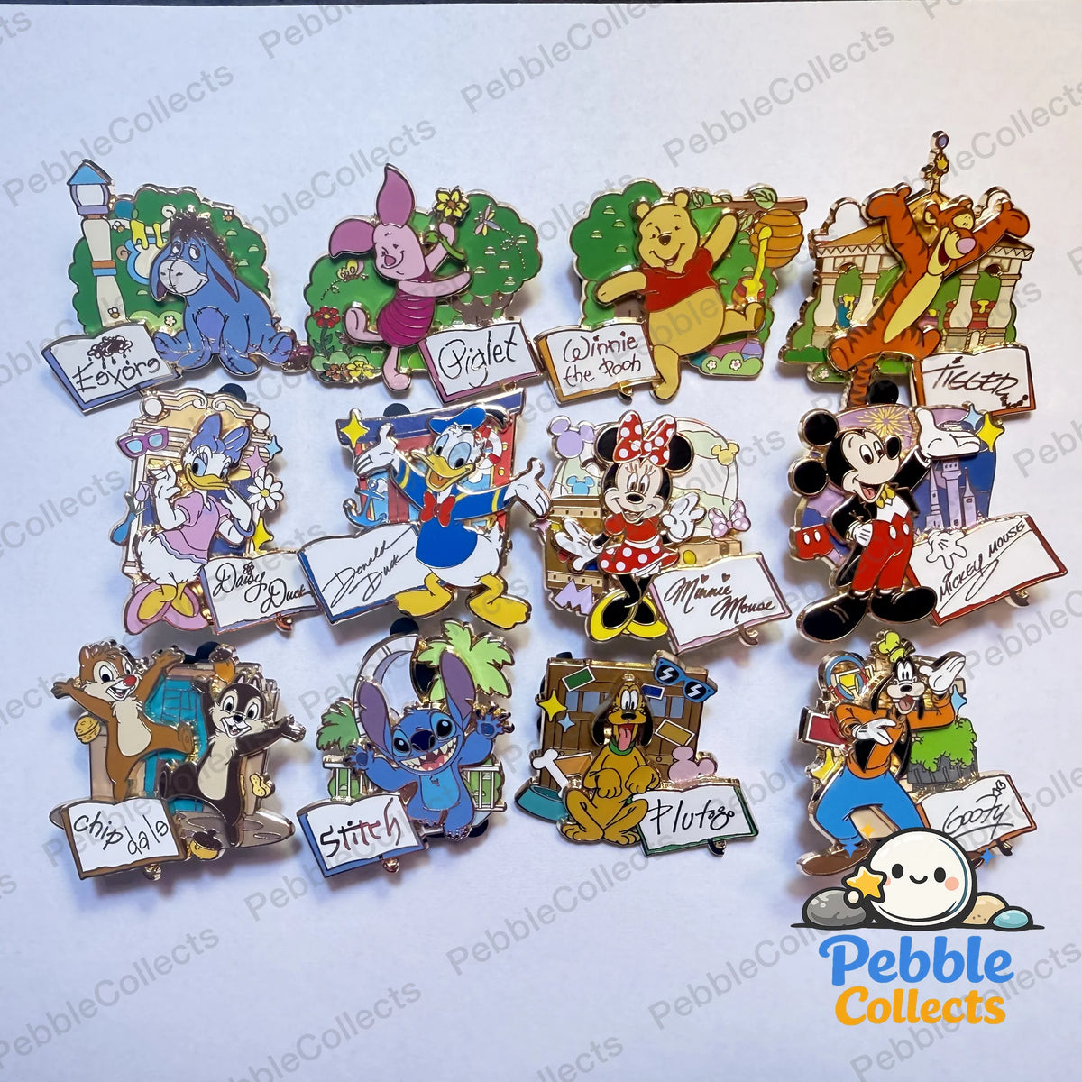 Shanghai Disney Pin Trading Fun Day 2025 Character Signature Mystery Pin, Full Set of 12