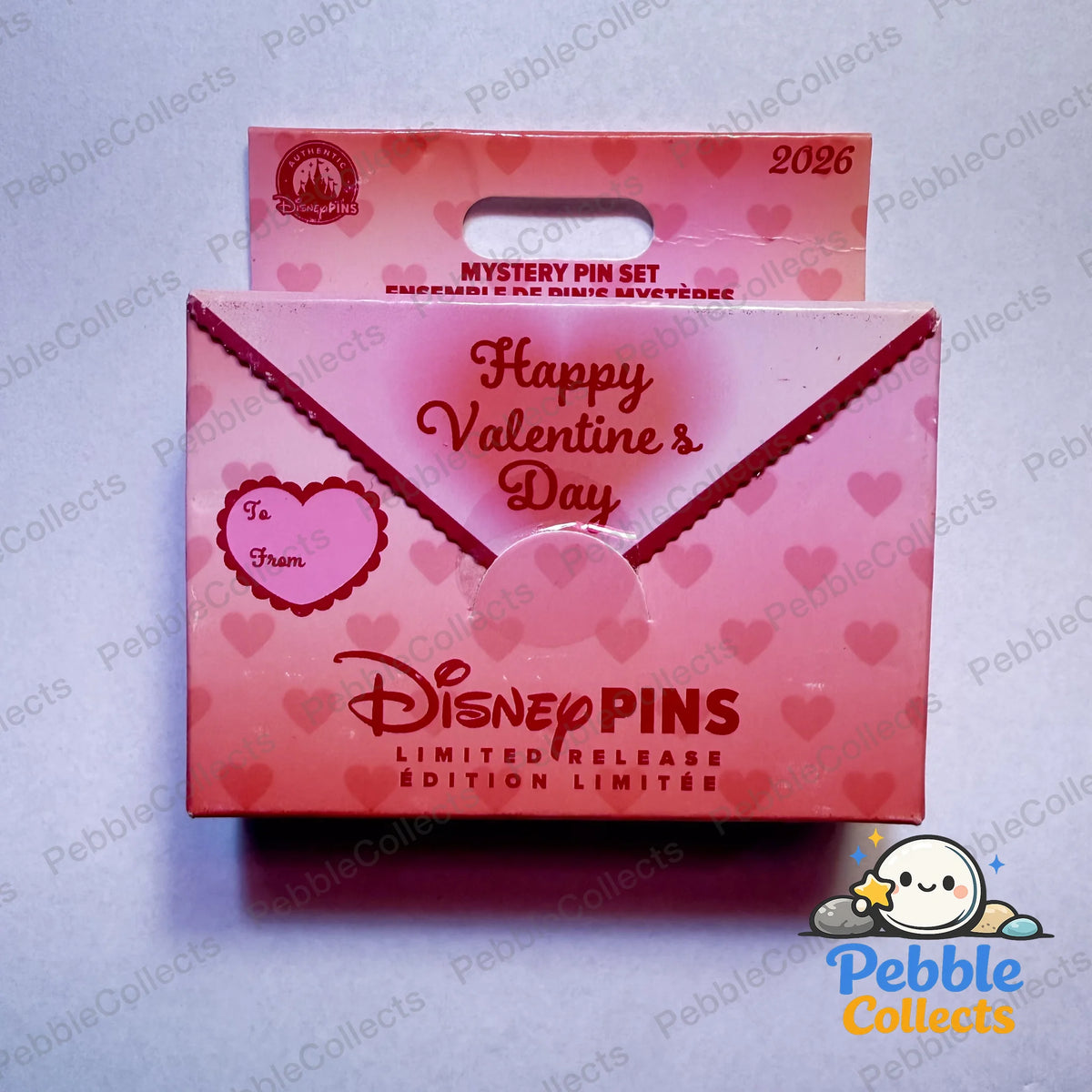 Disney Valentine's Day Stamp Mystery Pin Unopened Pack of 2