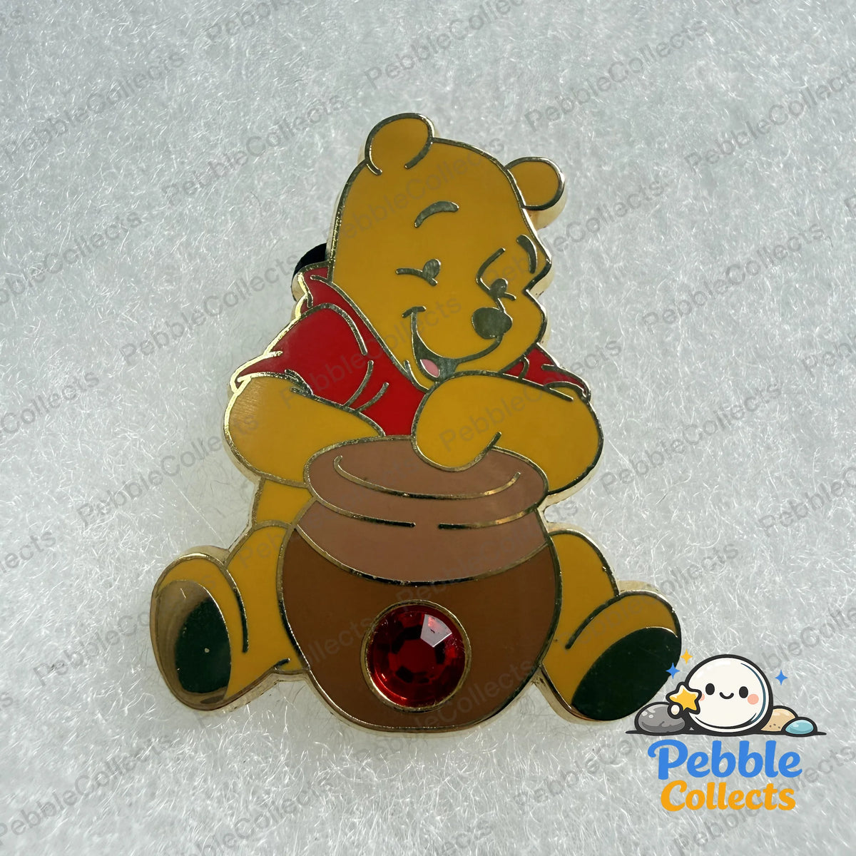 Winnie the Pooh Red Ruby Birthstone Hunny Pot Pin
