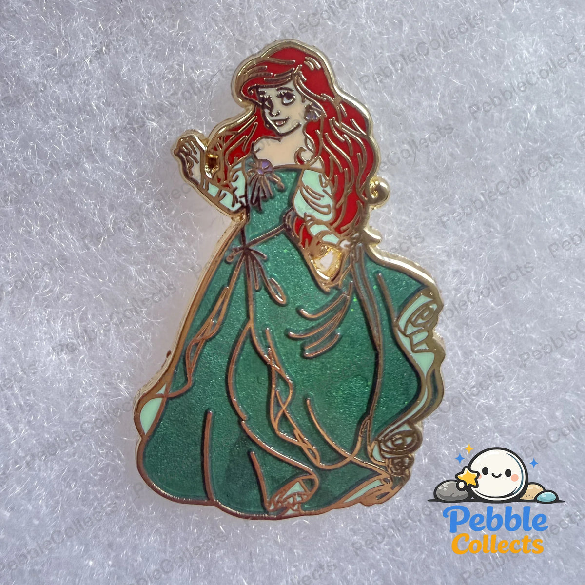 Ariel Little Mermaid Glitter Sparkly Dress Pin